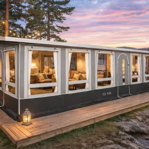 Åretrunttält husvagn – Eurotents Ask 7+ Steel Grey 727 cm